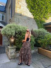 Load image into Gallery viewer, Leopard print tiered ruffle maxi skirt