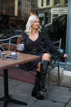 Load image into Gallery viewer, polka dot dress, milkmaid dress, autumn dress, polka dot long sleeved dress, polka dot milkmaid dress