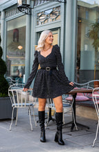 Load image into Gallery viewer, polka dot dress, milkmaid dress, autumn dress, polka dot long sleeved dress, polka dot milkmaid dress