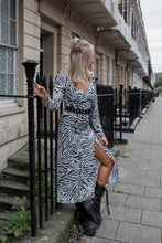 Load image into Gallery viewer, Zebra print midi dress