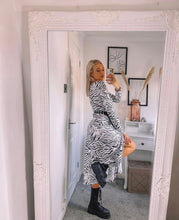 Load image into Gallery viewer, Zebra print midi dress